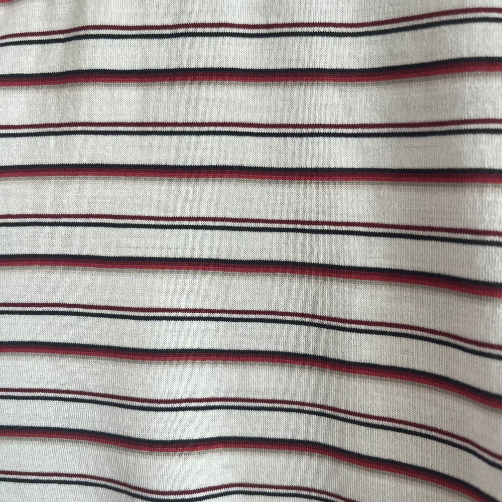 Tehama Clint Eastwood Golf Polo Shirt Men's XXL Striped Pima Cotton White Navy - Picture 6 of 6